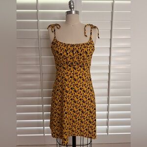 Topshop yellow and black mini dress